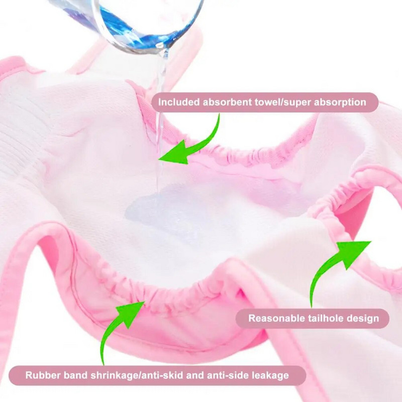 Pet Physiological Παντελόνι Πάνα Υγιεινής που πλένεται Γυναίκα για Μικρό Συλλό σκυλάκι Σορτς Κουτάβι Εσώρουχα Κοντή πάνα Εσώρουχα για κατοικίδια