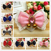 Κολιέ γάτας Princess παπιγιόν γιακάς σκύλου Γλυκό μαντήλι για κατοικίδια με λουράκι για κουτάβι με καμπάνα Αξεσουάρ Yorkie Chihuahua Pug Cute Kitty