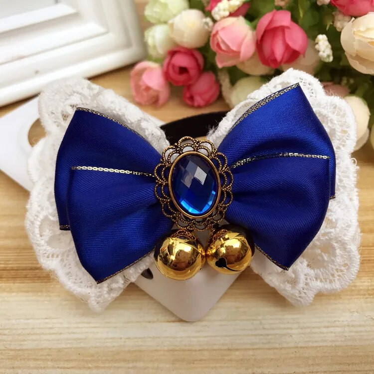 Κολιέ γάτας Princess παπιγιόν γιακάς σκύλου Γλυκό μαντήλι για κατοικίδια με λουράκι για κουτάβι με καμπάνα Αξεσουάρ Yorkie Chihuahua Pug Cute Kitty