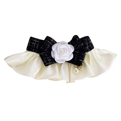 Μόδας σκύλος πετσέτα σάλιου Λουράκι λαιμού Φουλάρι για κατοικίδια Αξεσουάρ Δαντέλα παπιγιόν Πέρλα Γιακά κουταβιού κορδόνι σαλιάρα σκύλου μαντήλι