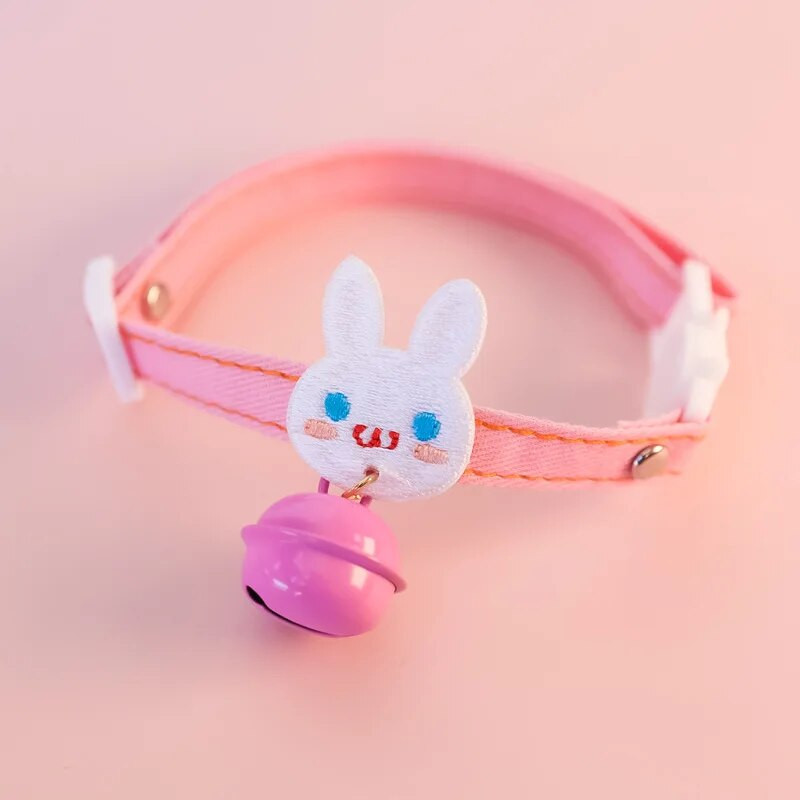 Itin mielas medvilninis kačių antkaklis nuo užspringimo, saugos sagtis Reguliuojamas naminių gyvūnėlių antkaklis Triušiui/varlei/Panda Big Bells Cats Priedai 1vnt.