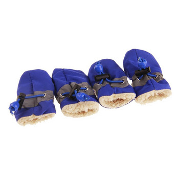 4 τμχ/σετ Χειμερινά αντανακλαστικά χοντρά ζεστά παπούτσια για κατοικίδια Σκύλοι Μπότες χιονιού Αντιολισθητικά παπούτσια για μικρά σκυλιά γάτες Chihuahua Yorkie