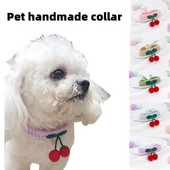 Κερασόκολα για γάτες Πλεκτό κολιέ με μπάλα για σκύλους κατοικίδιων ζώων Χαριτωμένη ρυθμιζόμενη γραβάτα Χειροκίνητο Kitty Scarf Χριστουγεννιάτικα αξεσουάρ για κατοικίδια