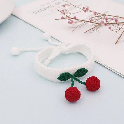 Κερασόκολα για γάτες Πλεκτό κολιέ με μπάλα για σκύλους κατοικίδιων ζώων Χαριτωμένη ρυθμιζόμενη γραβάτα Χειροκίνητο Kitty Scarf Χριστουγεννιάτικα αξεσουάρ για κατοικίδια