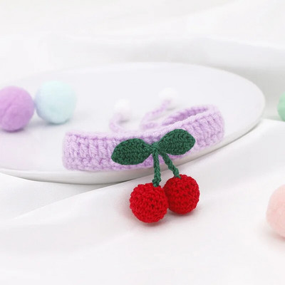 Κερασόκολα για γάτες Πλεκτό κολιέ με μπάλα για σκύλους κατοικίδιων ζώων Χαριτωμένη ρυθμιζόμενη γραβάτα Χειροκίνητο Kitty Scarf Χριστουγεννιάτικα αξεσουάρ για κατοικίδια