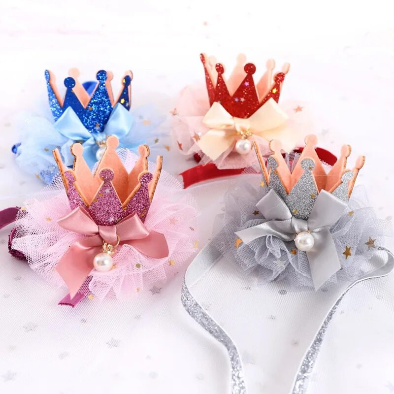 Reguleeritav elastne peo lemmiklooma tiaara armas pitsist kassipoeg printsessmüts Lemmiklooma sünnipäeva tähistamise aksessuaarid kassipoegade tarvikud