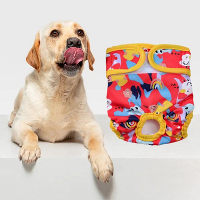 Pantaloni fiziologici pentru animale de companie pentru căței Scutece confortabile pentru câini, rezistente la scurgeri, pentru femele, model de desene animate, animal de companie pentru câini