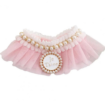 Koera kaelarihm Faux Pearl pitsist velje võrk Kitty sülje kaelarät armas kulumiskindel kassi sülg rinnatükk fotograafia rekvisiit igapäevane kandmine