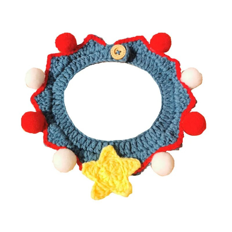 2023 Νέο πλεκτό κολάρο γάτας με λαιμό κατοικίδιων ζώων Χειροποίητο υφαντό ύφασμα μικρού μεγέθους Προμήθειες για κατοικίδια ζώα για γάτες και σκύλους Χαριτωμένο εγχειρίδιο διακόσμηση για κατοικίδια