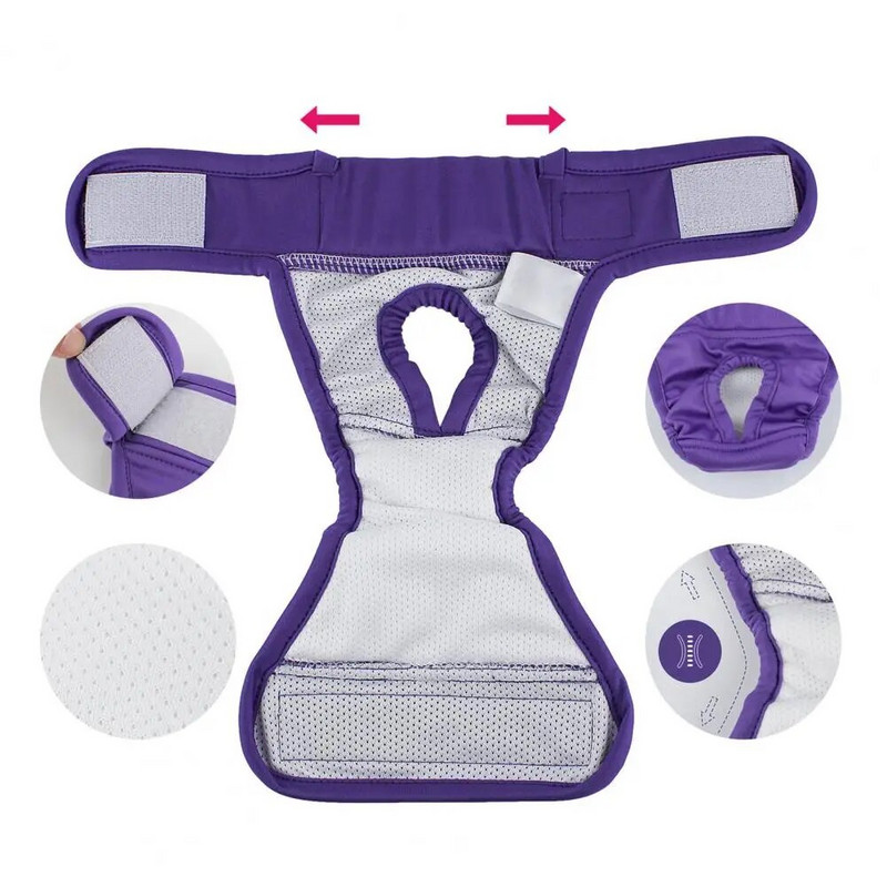 Pet Physiological Pants Πάνα για σκύλους επαναχρησιμοποιήσιμη ταινία στερέωσης Άνετη στεγανή εμμηνορροϊκή πάνα κατοικίδιων ζώων