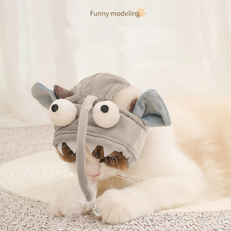 Prekrasna igračka s kapom za mačke Interaktivna igračka za draženje mačaka s krznenim privjeskom Kapa za tjelovježbu i zabavu u zatvorenom Rekviziti za fotografije