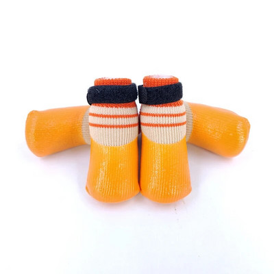 4 vnt. neslystančios naminių šunų kačių kojinės šunų letenų apsauga, traukos kontrolė, skirta dėvėti patalpose, megztos šunų kojinės su guminiu sutvirtinimu