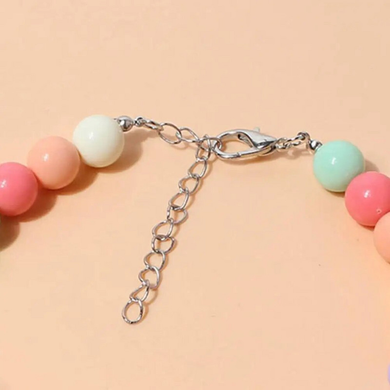 Kisállatnyakörv Cukorka Színek Dekor Kiegészítő Többszínű divat Kutyák Műgyöngy Nyaklánc Hurok Fényképezés Kellékek Nyakörv de moda para