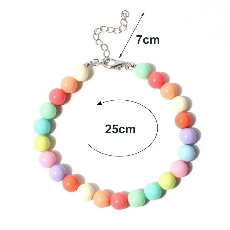 Kisállatnyakörv Cukorka Színek Dekor Kiegészítő Többszínű divat Kutyák Műgyöngy Nyaklánc Hurok Fényképezés Kellékek Nyakörv de moda para