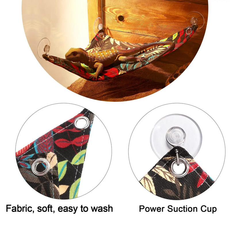 Reptile Hammocks Lizard Recliner με γάντζους Τριγωνικό κρεμαστό δίχτυ για Chameleon Gecko Bearded Dragons Lizards Anoles