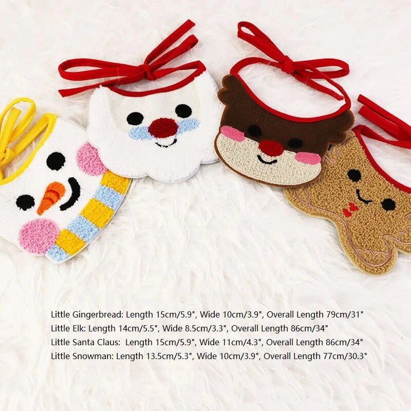 Χριστουγεννιάτικο κασκόλ για σκύλους Σαλιάρες για γάτα Κόψιμο Χριστουγεννιάτικο καρτούν κατοικίδια Πετσέτα σάλιου Σκύλοι γάτες Αξεσουάρ για διακοπές