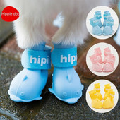 Multfilma Dolphin mājdzīvnieku suņu kurpes kucēnu rotaļu zeķes ūdensizturīgi lietus zābaki silikona pēdas pārvalks chihuahua zapatos para perro acesorios