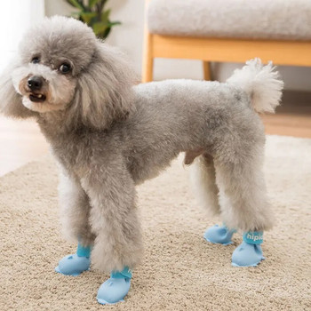 Карикатура Делфин домашни кучета обувки кученце плюшени чорапи водоустойчиви ботуши за дъжд силиконово покривало за крака чихуахуа zapatos para perro acesorios