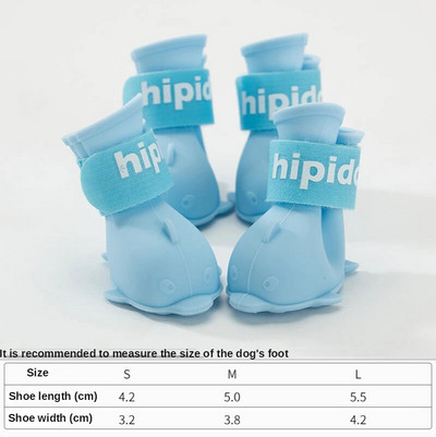 Multfilma Dolphin mājdzīvnieku suņu kurpes kucēnu rotaļu zeķes ūdensizturīgi lietus zābaki silikona pēdas pārvalks chihuahua zapatos para perro acesorios