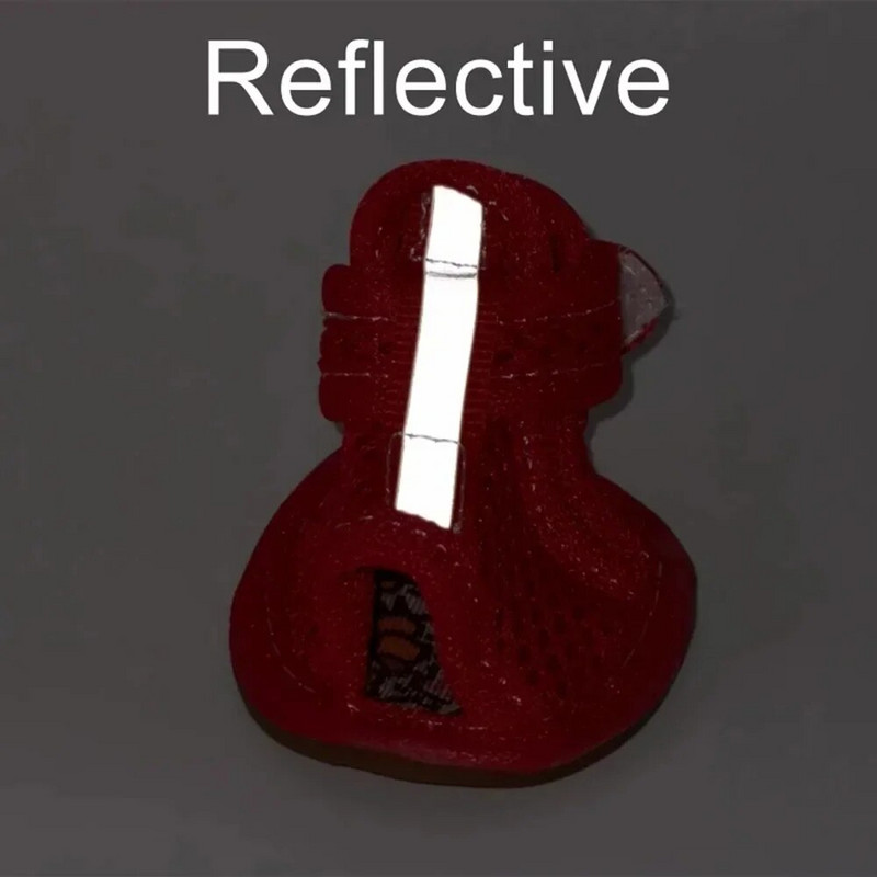 4 τμχ Καλοκαιρινά σανδάλια για κατοικίδια Αθλητικά πάνινα παπούτσια από καουτσούκ για σκύλους με αντανακλαστικά δικτυωτά παπούτσια για σκύλους για μικρούς μεσαίους σκύλους Καλοκαιρινές στολές για κατοικίδια