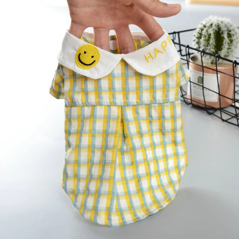 Χαριτωμένο καρό πουκάμισο με πέτο γιλέκο για σκύλους κατοικίδιων ζώων Teddy Small Bichon Yorkshire Schnauzer μαλτέζικο πουκάμισο σκυλιών για μικρά σκυλιά