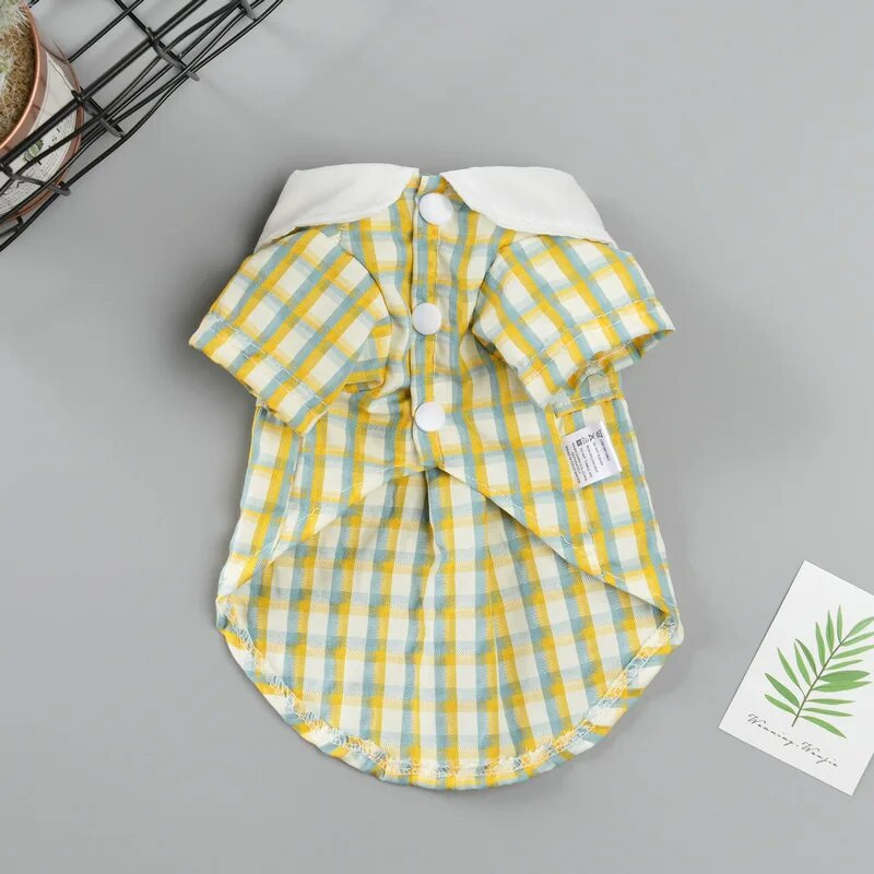 Χαριτωμένο καρό πουκάμισο με πέτο γιλέκο για σκύλους κατοικίδιων ζώων Teddy Small Bichon Yorkshire Schnauzer μαλτέζικο πουκάμισο σκυλιών για μικρά σκυλιά