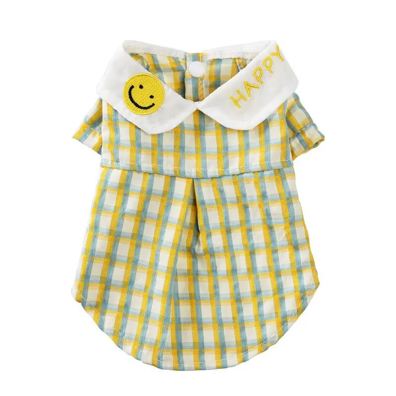 Χαριτωμένο καρό πουκάμισο με πέτο γιλέκο για σκύλους κατοικίδιων ζώων Teddy Small Bichon Yorkshire Schnauzer μαλτέζικο πουκάμισο σκυλιών για μικρά σκυλιά