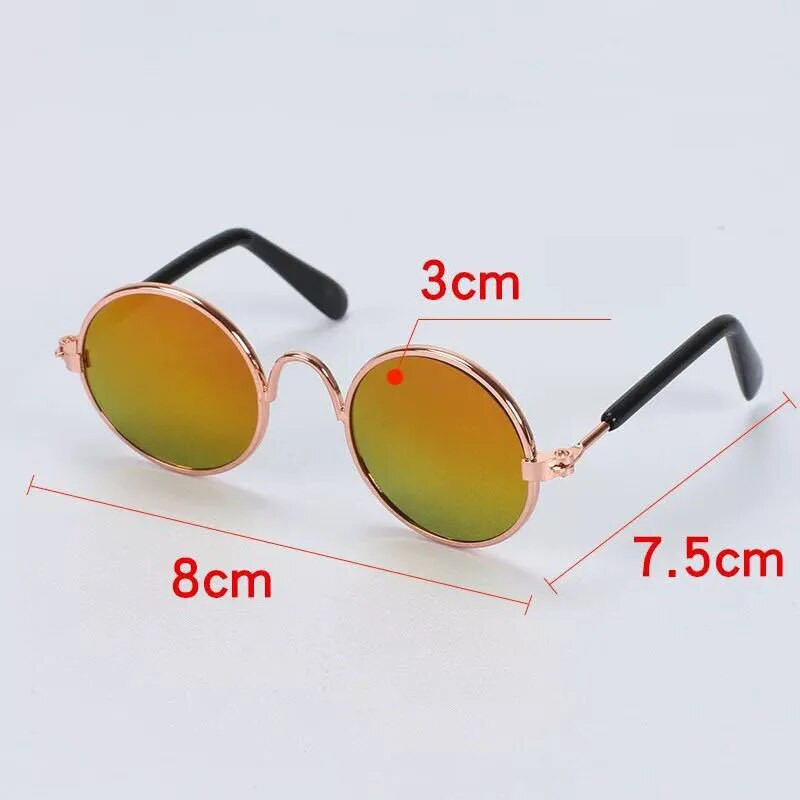 Στρογγυλά γυαλιά ηλίου γάτας Αντανάκλαση γυαλιά ματιών για μικρό σκυλί γάτα Όμορφα γυαλιά για κατοικίδια κατοικίδια Φωτογραφίες για κατοικίδια Αξεσουάρ