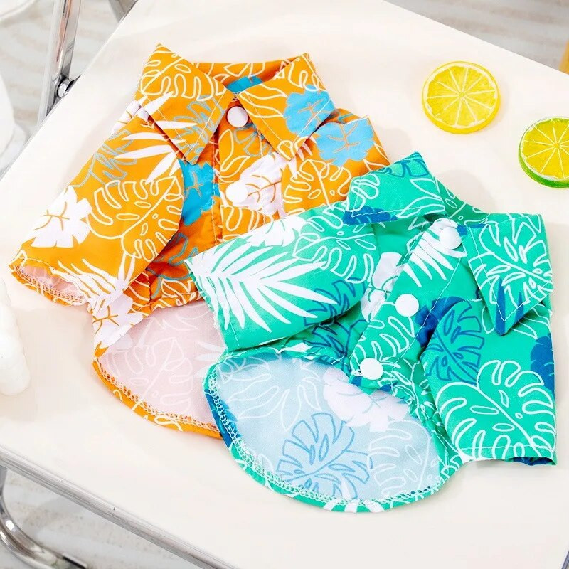 Suvine koera T-särk Hawaii Beach stiilis koera riided Hingav lemmiklooma kutsika dressipluus Chihuahua koera riided Lahe rannakassi särk