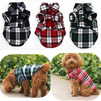 Small Dog Jacket ρούχα για σκύλους Pet καρό πουκάμισο πέτο Παλτό για γάτα Μπουφάν Ρούχα Κοστούμια Μπλουζάκια αξεσουάρ σκυλιών одежда для собак 2021