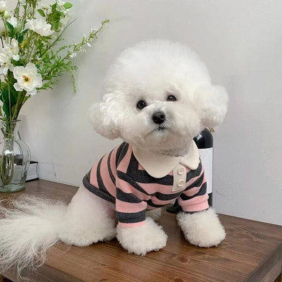 Mood lemmikloomakoera triibuline särk Armsad kutsikariided Suvine kassivest Pehme koera polosärk Lemmiklooma kassipoegade riided Chihuahua koera riided