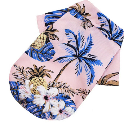 Suvine koerasärk Hawaiian Beach Lemmikloomarõivad Kookosepuu lilledega trükitud kutsikate T-särk väikestele koertele Kassidele Vest Laagri särk mopsile