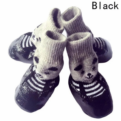 4pcs/set S M L Size Cotton Rubber Pet Boots Waterproof Non-slip Dog Rain Snow Socks Footwear For Puppy Small Cats Dogs