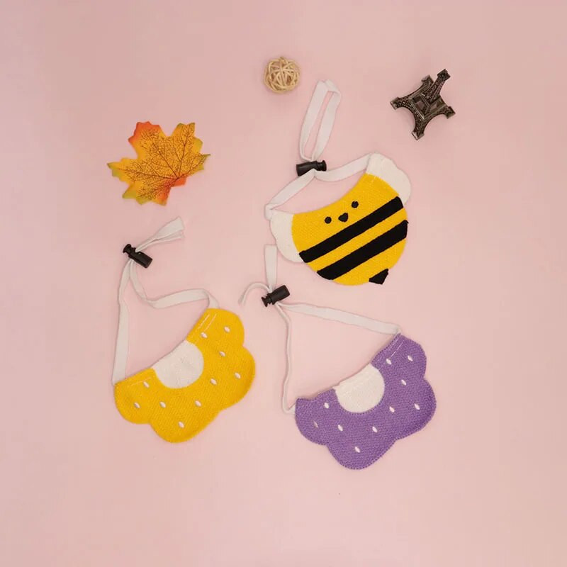 Cvijet Bib za kućne ljubimce Slatki crtani Pčela Mačka Slina Ručnik Pas Šal Štene Psi Mačke Dodaci