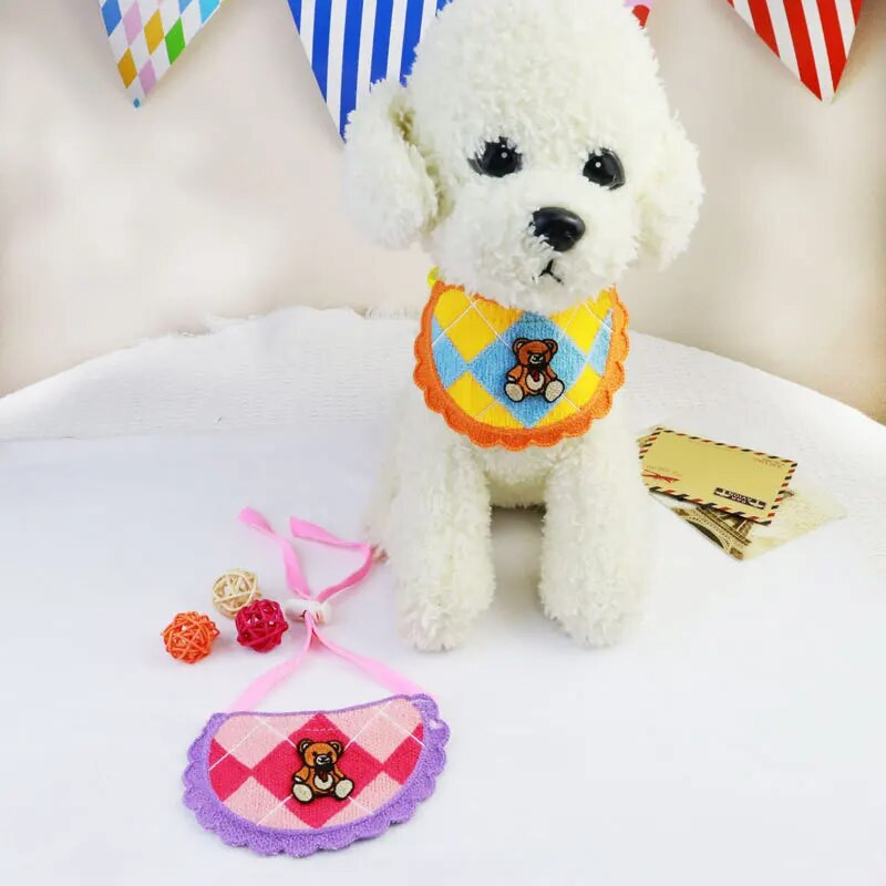 Lemmikloom Diamond Plaid Bib Multikas Kass Sall Sülg Käterätik Kutsikas Kaelarätik Koera Aksessuaar