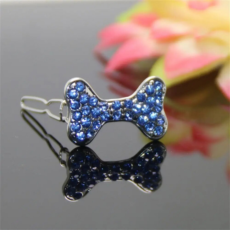 1 vnt. lankelio formos metalinis mielas mažo šuns katės plaukų segtukai karūna plaukų segtukai šuniukų naminių plaukų barrette naminių gyvūnėlių priežiūros reikmenys