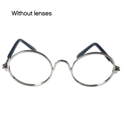 Mājdzīvnieki Kaķis Smieklīgi apaļš rāmis Mini Brilles Fotorekvizīti Black Edge Gold Edge Saulesbrilles Ballīte Kucēns Kaķēns Aksesuāri