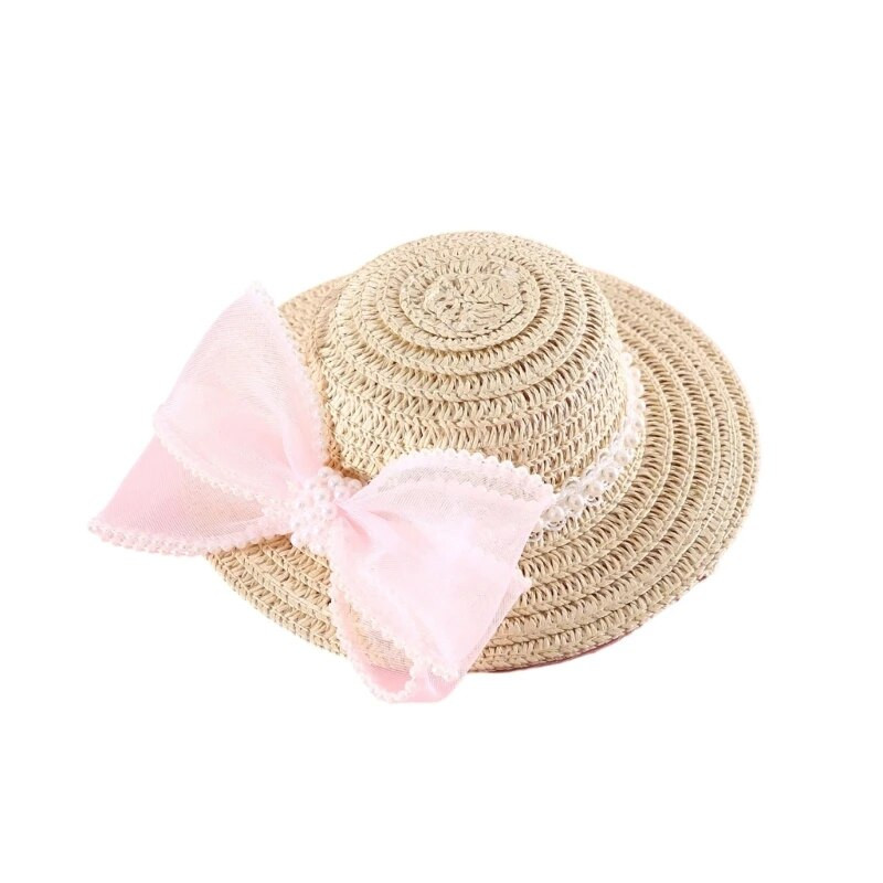 Ištempta naminių gyvūnėlių kepurė nuo saulės Šunys šiaudinė kepurė Madinga naminiams gyvūnėliams Graži pavasarinė keliaujanti kepurė, skirta naminių gyvūnėlių fotografijai Apsaugos nuo saulės šiaudinė kepurė