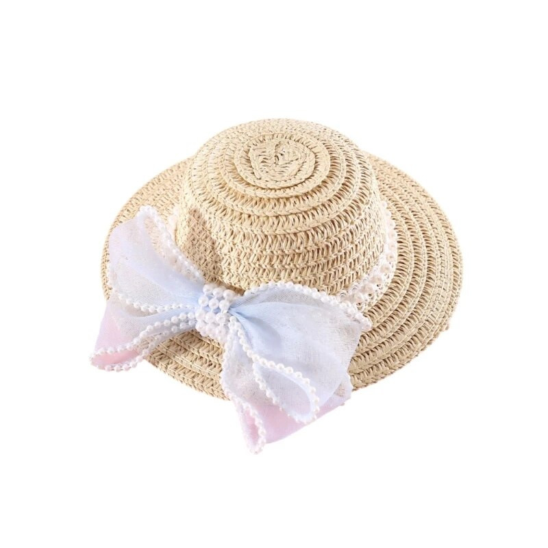 Ištempta naminių gyvūnėlių kepurė nuo saulės Šunys šiaudinė kepurė Madinga naminiams gyvūnėliams Graži pavasarinė keliaujanti kepurė, skirta naminių gyvūnėlių fotografijai Apsaugos nuo saulės šiaudinė kepurė