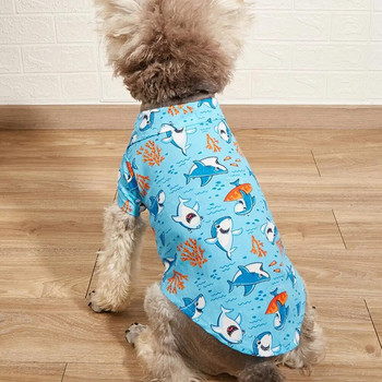 Прекрасно облекло за домашни любимци Костюм за кучета с живи цветове Меко дишащо облекло за риза с къс ръкав за домашни кучета