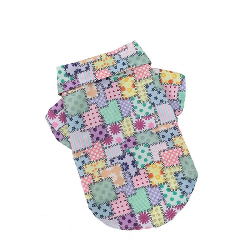 Υπέροχη καλοκαιρινή μπλούζα για σκύλους Εντυπωσιακή ταινία στερέωσης με κοντό μανίκι καλοκαιρινό πουκάμισο για κουτάβι