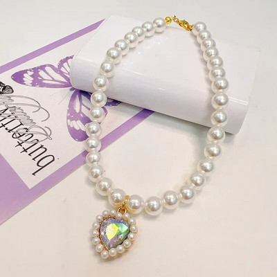 Regulējami mājdzīvnieku pērļu kaklarotas aksesuāri kaķiem Gotas Dzīvnieki Mode Rhinestones Sfinksa Kaķa kaklasiksna Kaķēns Suņu čats