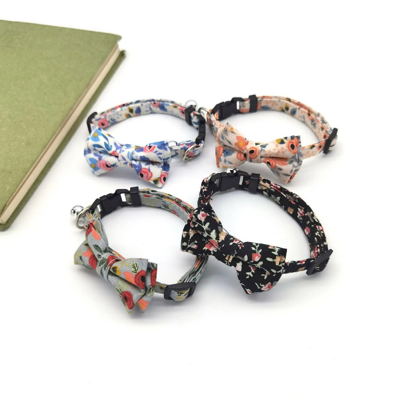 Χαριτωμένο κολάρο γάτας Μικρό κολάρο για κουτάβι για γάτα Φιόγκο Κολιέ με κολιέ γάτα γατάκι με παπιγιόν με κουδούνι για σκύλους Γάτες Τσιουάουα για κατοικίδια