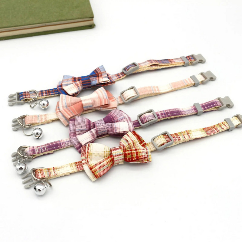 Χαριτωμένο κολάρο γάτας Μικρό κολάρο για κουτάβι για γάτα Φιόγκο Κολιέ με κολιέ γάτα γατάκι με παπιγιόν με κουδούνι για σκύλους Γάτες Τσιουάουα για κατοικίδια