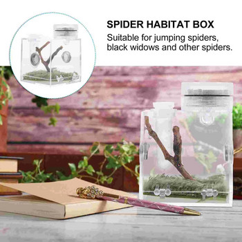Терариум Кутия за скачащи паяци Малък прозрачен контейнер Акрилна къща за влечуги