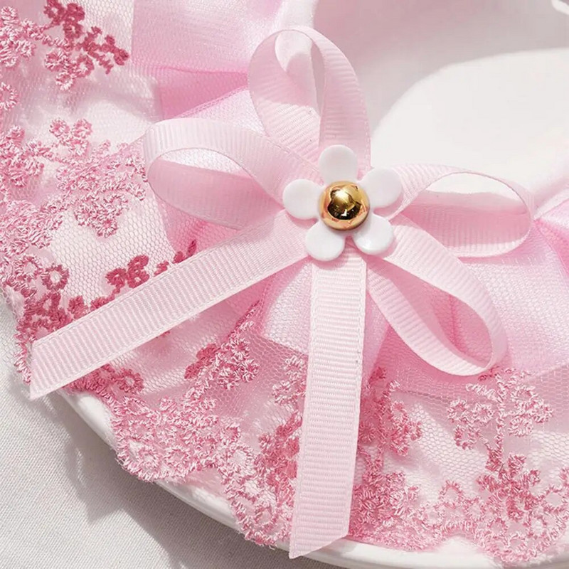 Φουλάρι σάλιου γάτας Ρυθμιζόμενο σχέδιο με φιόγκο με κόμπο για γατάκι Διακοσμητικές σαλιάρες που τραβούν τα βλέμματα για σκύλους Γάτες δαντέλες ψευδείς μπαντάνα για κατοικίδια