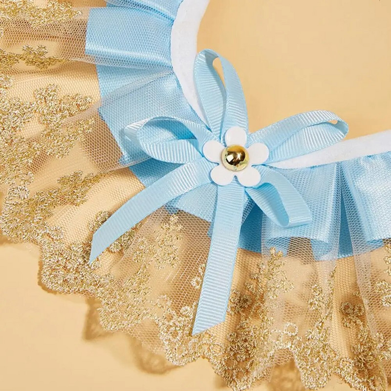 Φουλάρι σάλιου γάτας Ρυθμιζόμενο σχέδιο με φιόγκο με κόμπο για γατάκι Διακοσμητικές σαλιάρες που τραβούν τα βλέμματα για σκύλους Γάτες δαντέλες ψευδείς μπαντάνα για κατοικίδια