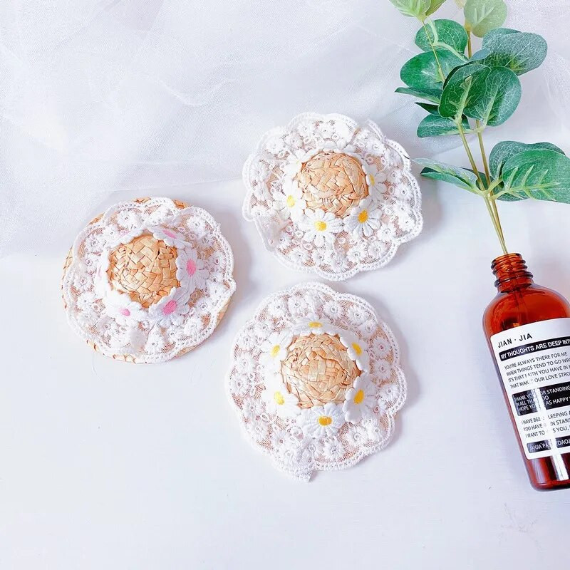 Ανοιξιάτικο και Καλοκαίρι Λουλούδι Καπέλο Γάτα Σκιά ηλίου Ψάθινο καπέλο Ρούχα για κατοικίδια Αξεσουάρ για κουτάβι Μικρά καπέλα σκύλου Καπέλα για σκύλους γάτες