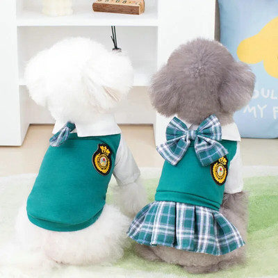 Pet Dog Couple Clothes Pet Uniform Clothing For Small Medium Dog Lovers Costume Pet Shirt Dress Kitten Chihuahua Puppy Skirt
