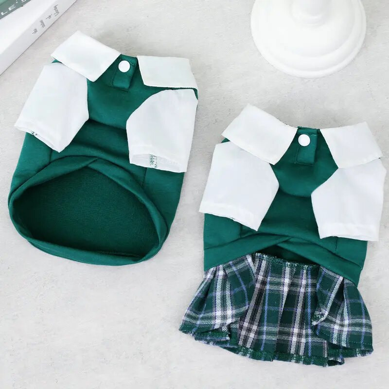 Kisállat kutya pár ruházat kisállat egyenruha kis közepes kutya szerelmeseinek jelmez kisállat ing ruha cica chihuahua kölyök szoknya